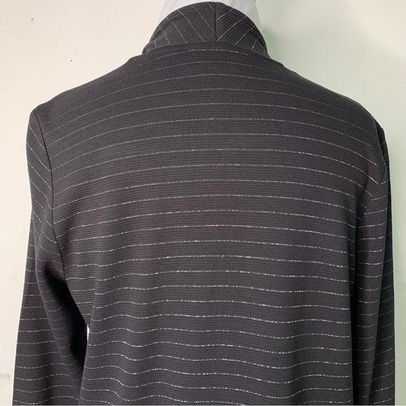 NWT J. Jill Women's Black Silver Striped Cardigan Sweater Open Front Size XS - Picture 7 of 12